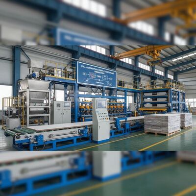 Ligne de production complète de panneaux de fibres-ciment entièrement automatisée, norme CE, puissance 200 kW, conçue pour la fabrication à l'échelle industrielle