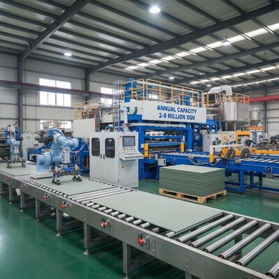 Capacité annuelle de 2 à 8 millions de m² Ligne de fabrication semi-automatique de panneaux en fibrociment avec automatisation élevée et système de contrôle PLC